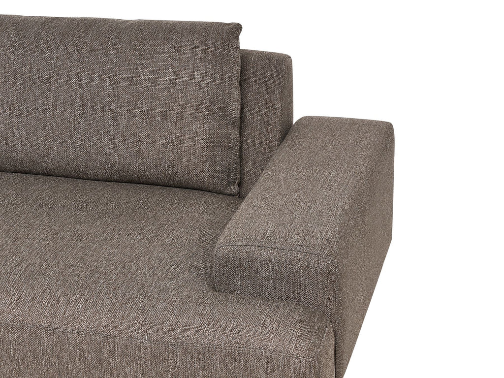 Corner Sofa MARIFERD Fabric Brown 3 Seater Right Hand