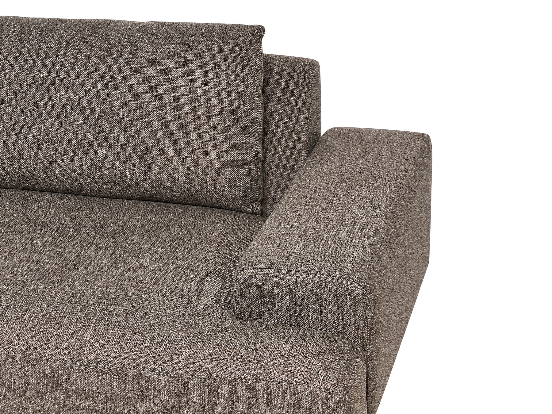 Corner Sofa MARIFERD Fabric Brown 3 Seater Right Hand