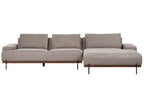 Corner Sofa MARIFERD Fabric Light Brown 3 Seater Left Hand