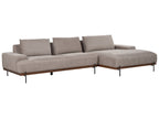 Corner Sofa MARIFERD Fabric Light Brown 3 Seater Left Hand