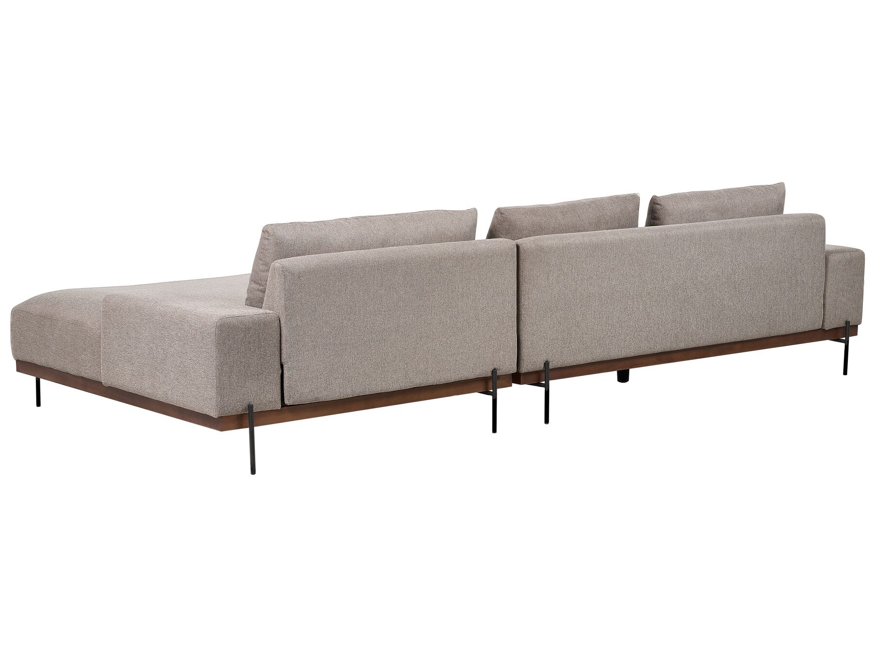 Corner Sofa MARIFERD Fabric Light Brown 3 Seater Left Hand