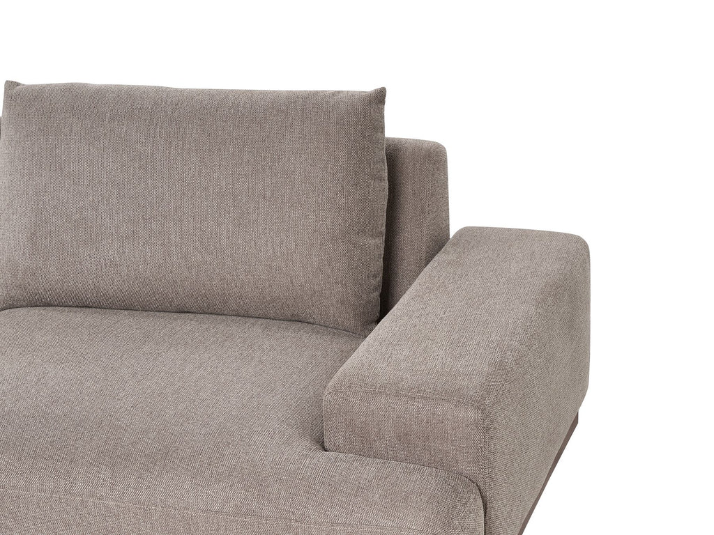 Corner Sofa MARIFERD Fabric Light Brown 3 Seater Left Hand