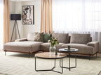 Corner Sofa MARIFERD Fabric Light Brown 3 Seater Right Hand