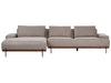 Corner Sofa Fabric Light Brown 3 Seater Right Hand