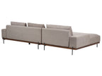 Corner Sofa MARIFERD Fabric Light Brown 3 Seater Right Hand