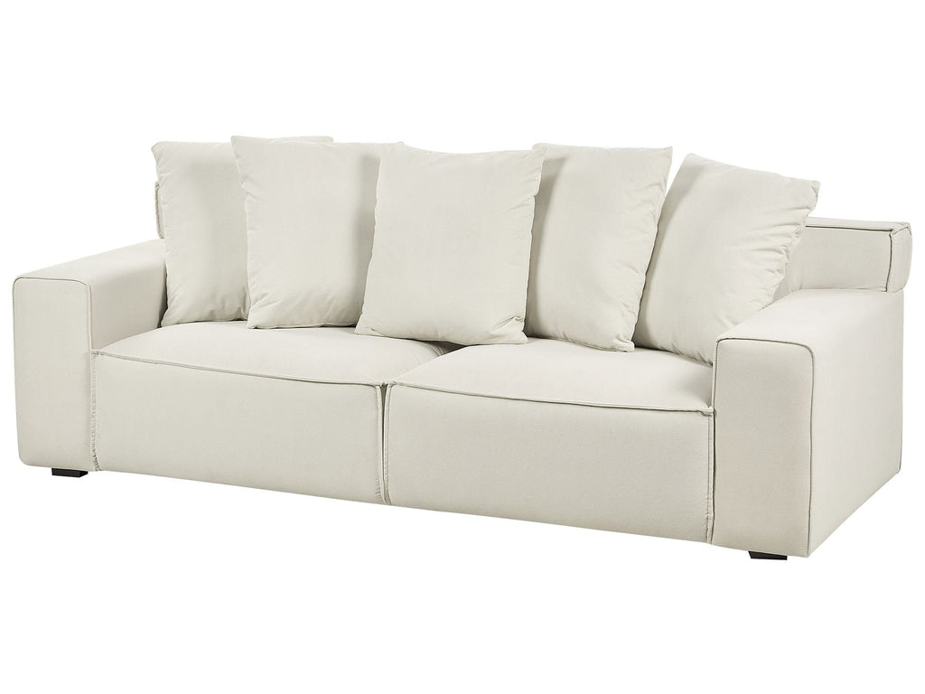 3 Seater Velvet Sofa Off-White VISKAN