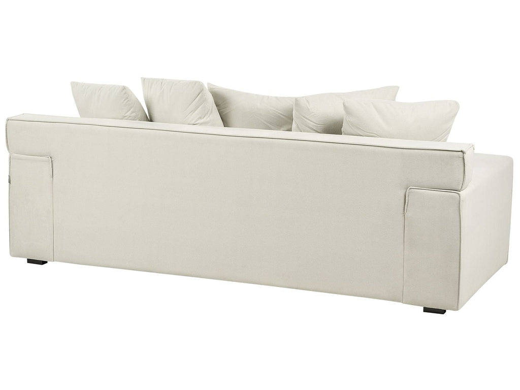 3 Seater Velvet Sofa Off-White VISKAN