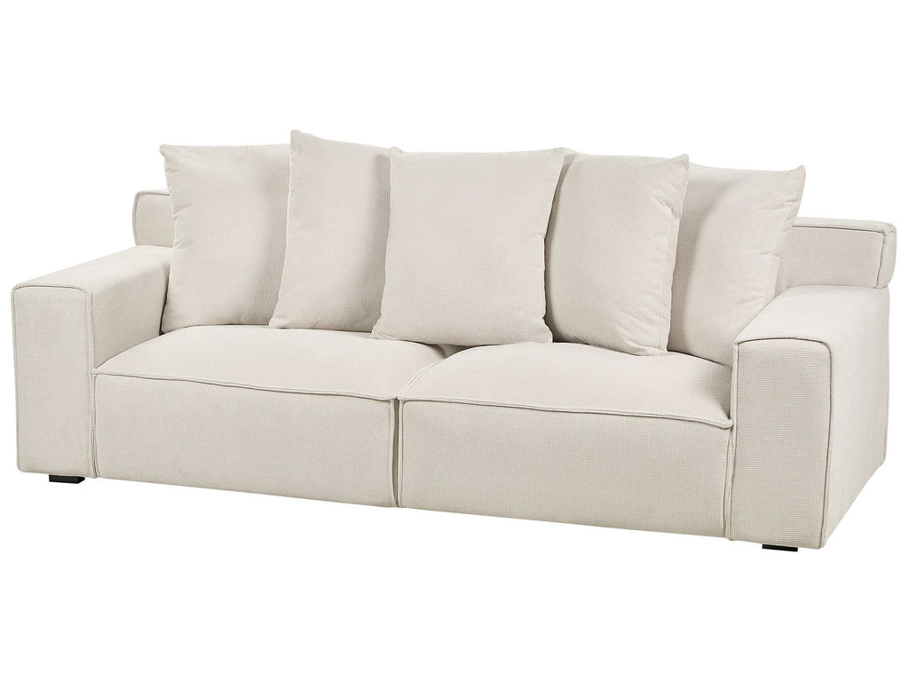 3 Seater Chenille Sofa Off-White VISKAN