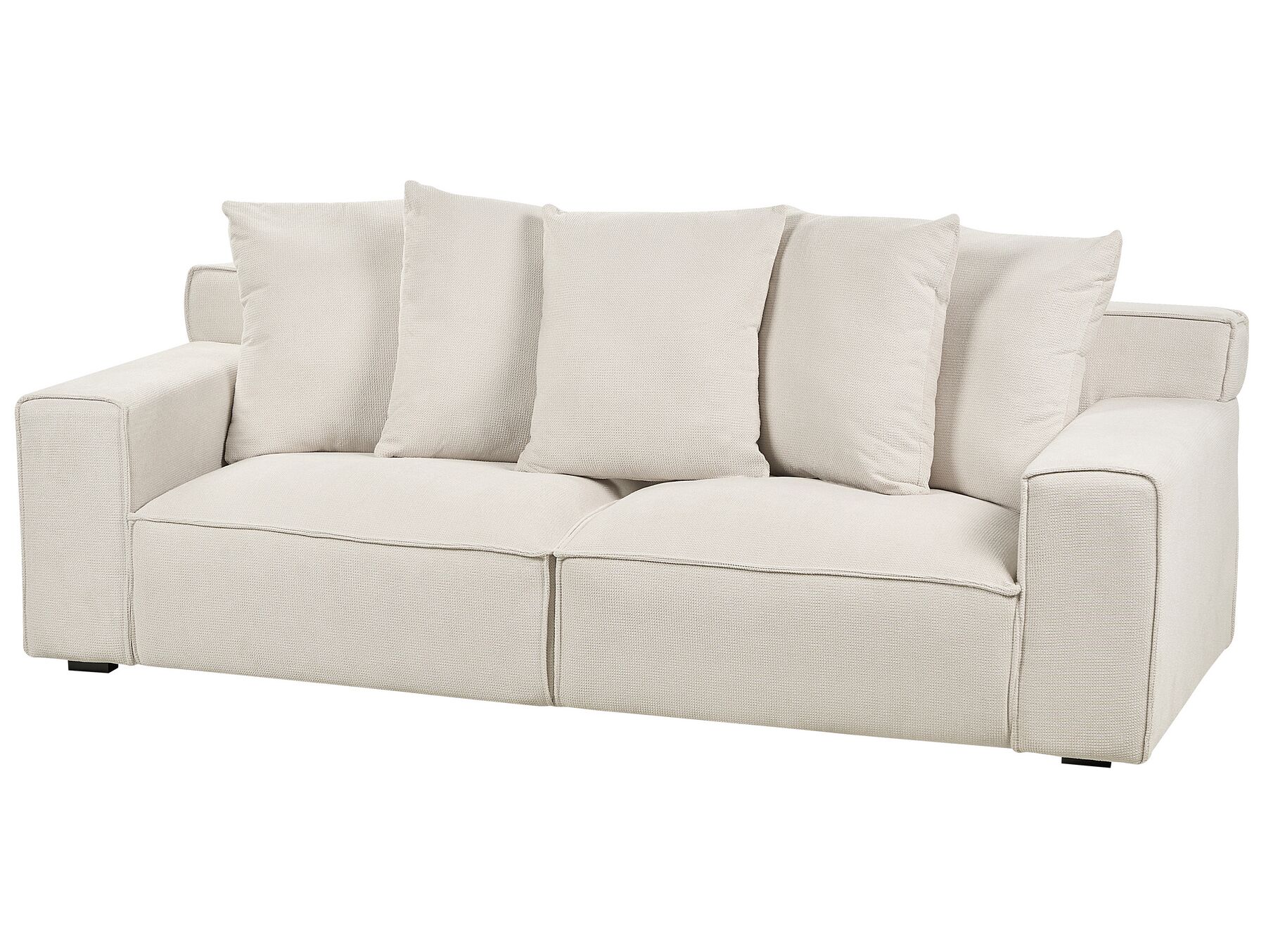 3 Seater Chenille Sofa Off-White VISKAN