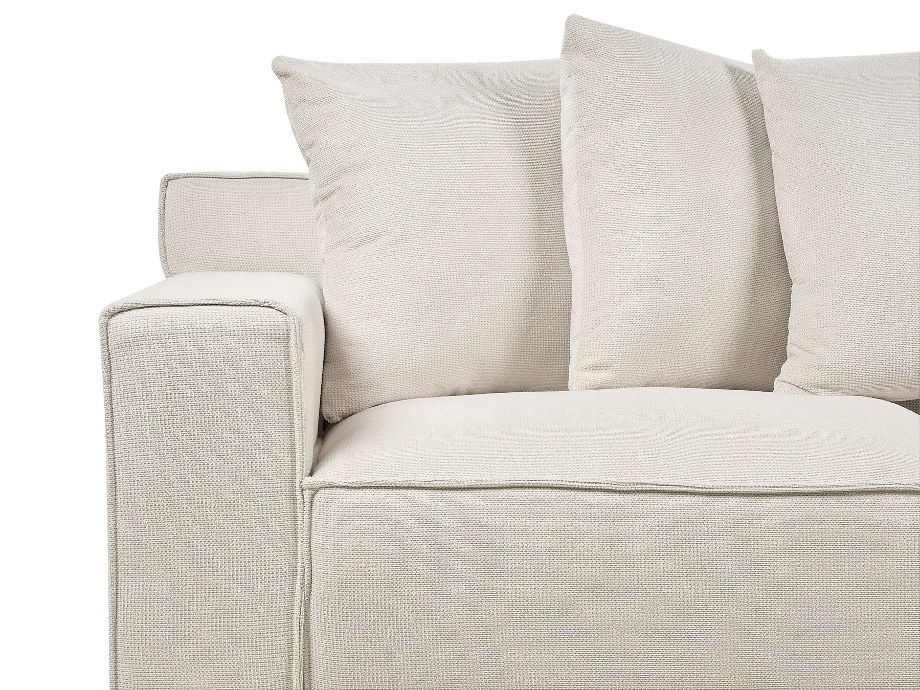 3 Seater Chenille Sofa Off-White VISKAN