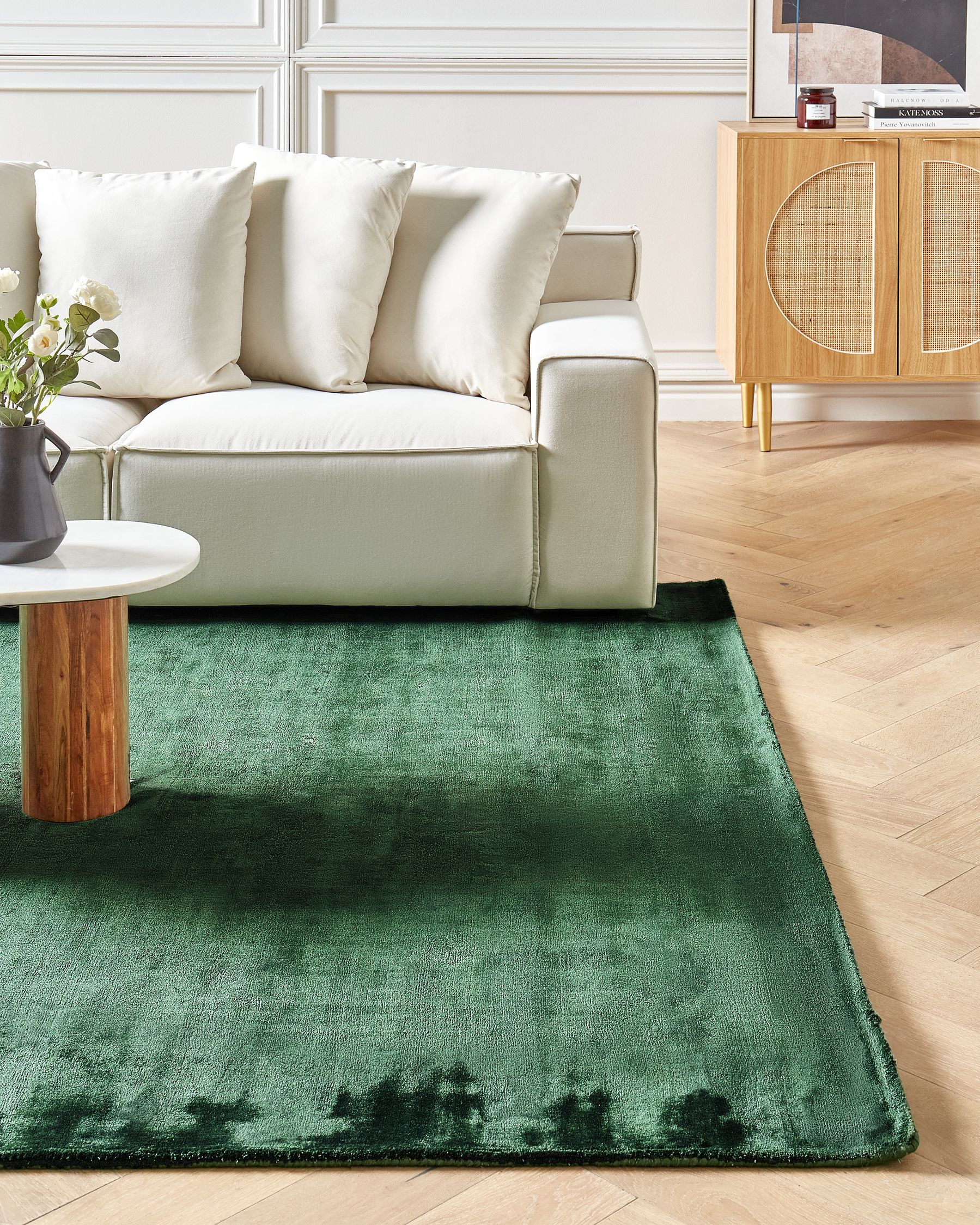 3 Seater Velvet Sofa Off-White VISKAN