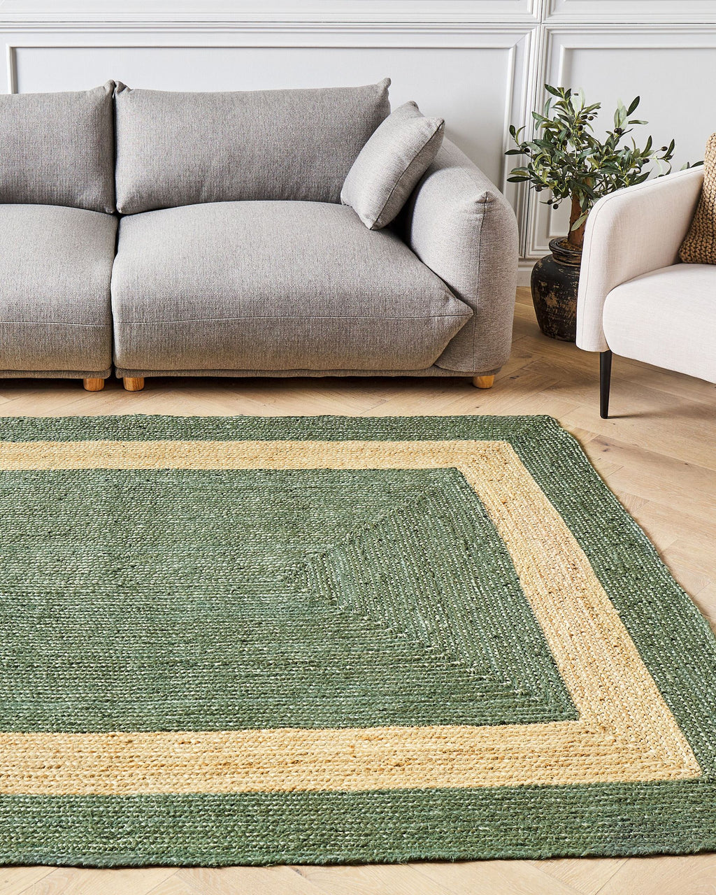3 Seater Fabric Sofa Light Grey LUVOS