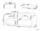 Sofa Bed VALLANES Velvet Taupe with Storage 2 Seater