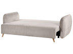 Sofa Bed VALLANES Velvet Taupe with Storage 2 Seater