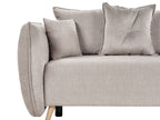 Sofa Bed VALLANES Velvet Taupe with Storage 2 Seater