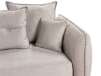 Sofa Bed VALLANES Velvet Taupe with Storage 2 Seater