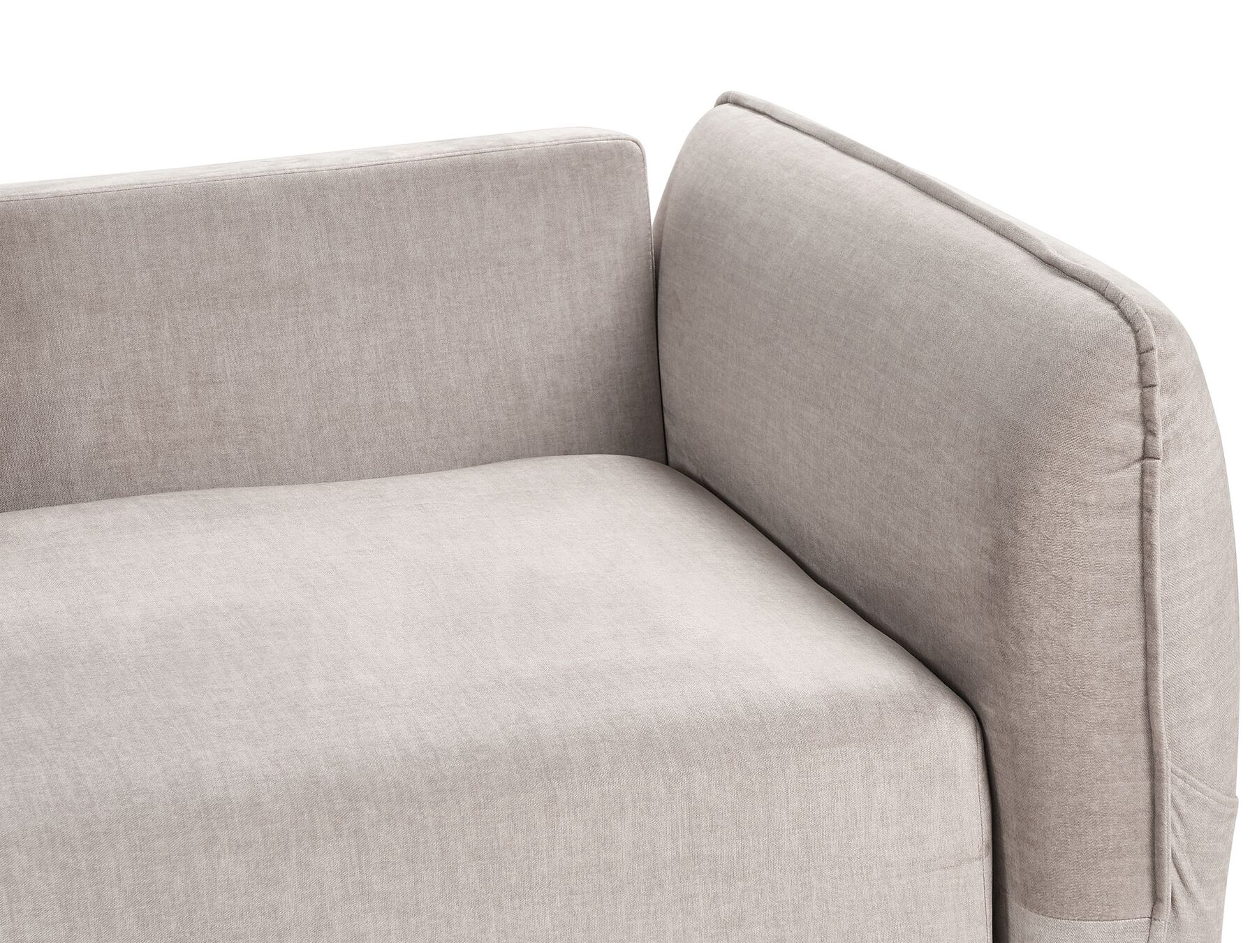 Sofa Bed VALLANES Velvet Taupe with Storage 2 Seater
