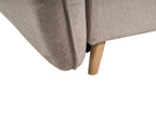 Sofa Bed VALLANES Velvet Taupe with Storage 2 Seater