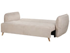 Sofa Bed VALLANES Velvet Light Beige Beige with Storage 2 Seater