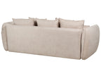 Sofa Bed VALLANES Velvet Light Beige Beige with Storage 2 Seater