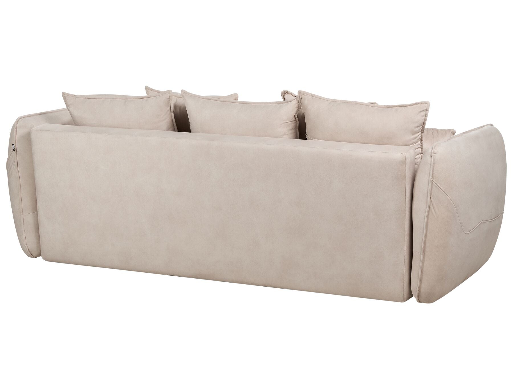 Sofa Bed VALLANES Velvet Light Beige Beige with Storage 2 Seater