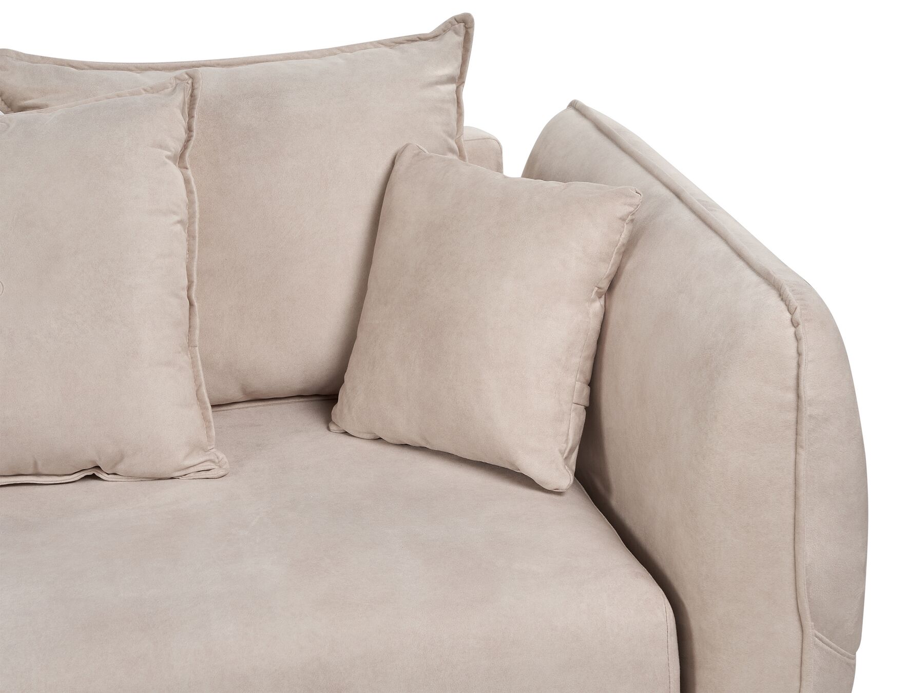 Sofa Bed VALLANES Velvet Light Beige Beige with Storage 2 Seater