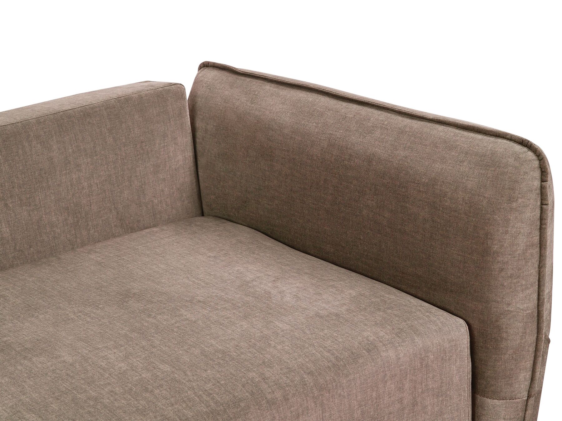 Sofa Bed VALLANES Velvet Light Brown with Storage 2 Seater