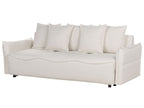 Sofa Bed KRAMA Fabric Off-White with Storage 3 Seater