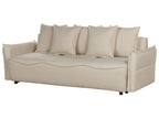 Sofa Bed KRAMA Fabric Beige with Storage 3 Seater