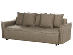 Sofa Bed KRAMA Fabric Brown with Storage 3 Seater