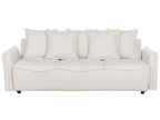 Sofa Bed KRAMA Fabric Off-White with Storage 3 Seater