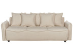 Sofa Bed KRAMA Fabric Beige with Storage 3 Seater