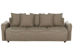 Sofa Bed KRAMA Fabric Brown with Storage 3 Seater