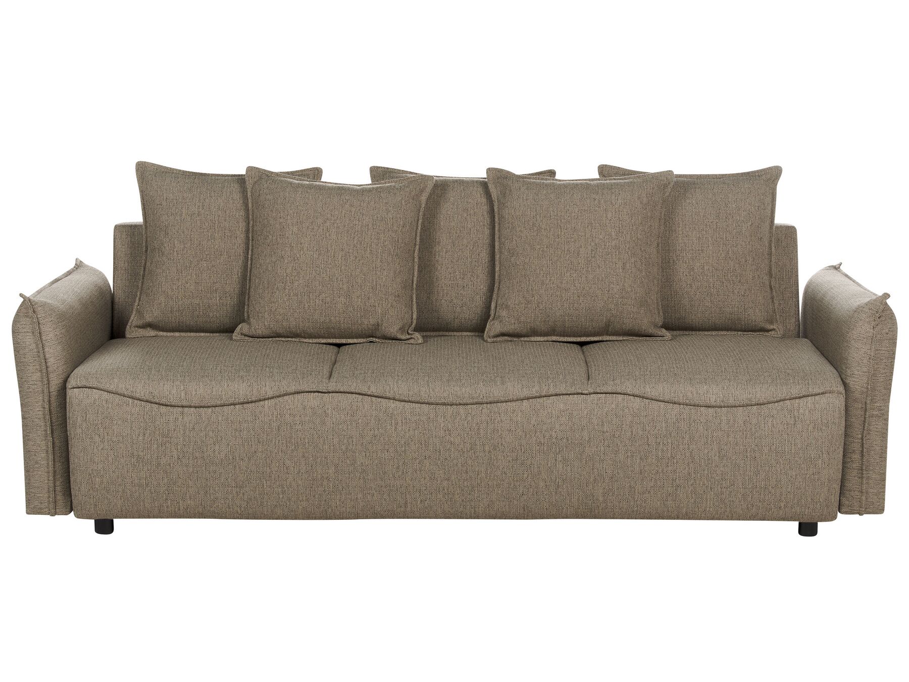 Sofa Bed KRAMA Fabric Brown with Storage 3 Seater