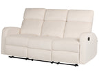 3 Seater Velvet Manual Recliner Sofa White VERDAL