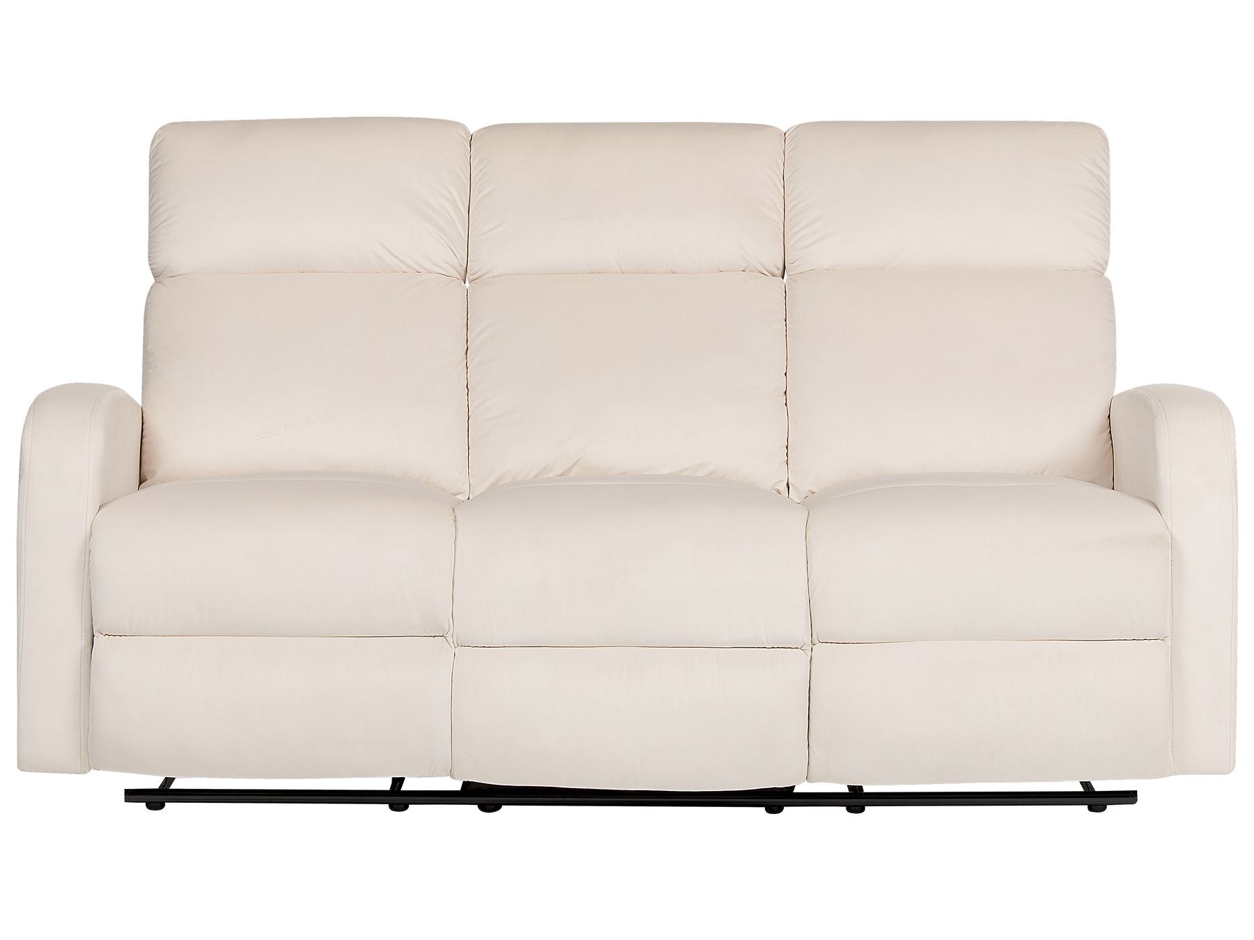 3 Seater Velvet Manual Recliner Sofa White VERDAL