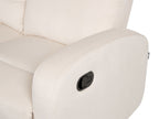 3 Seater Velvet Manual Recliner Sofa White VERDAL