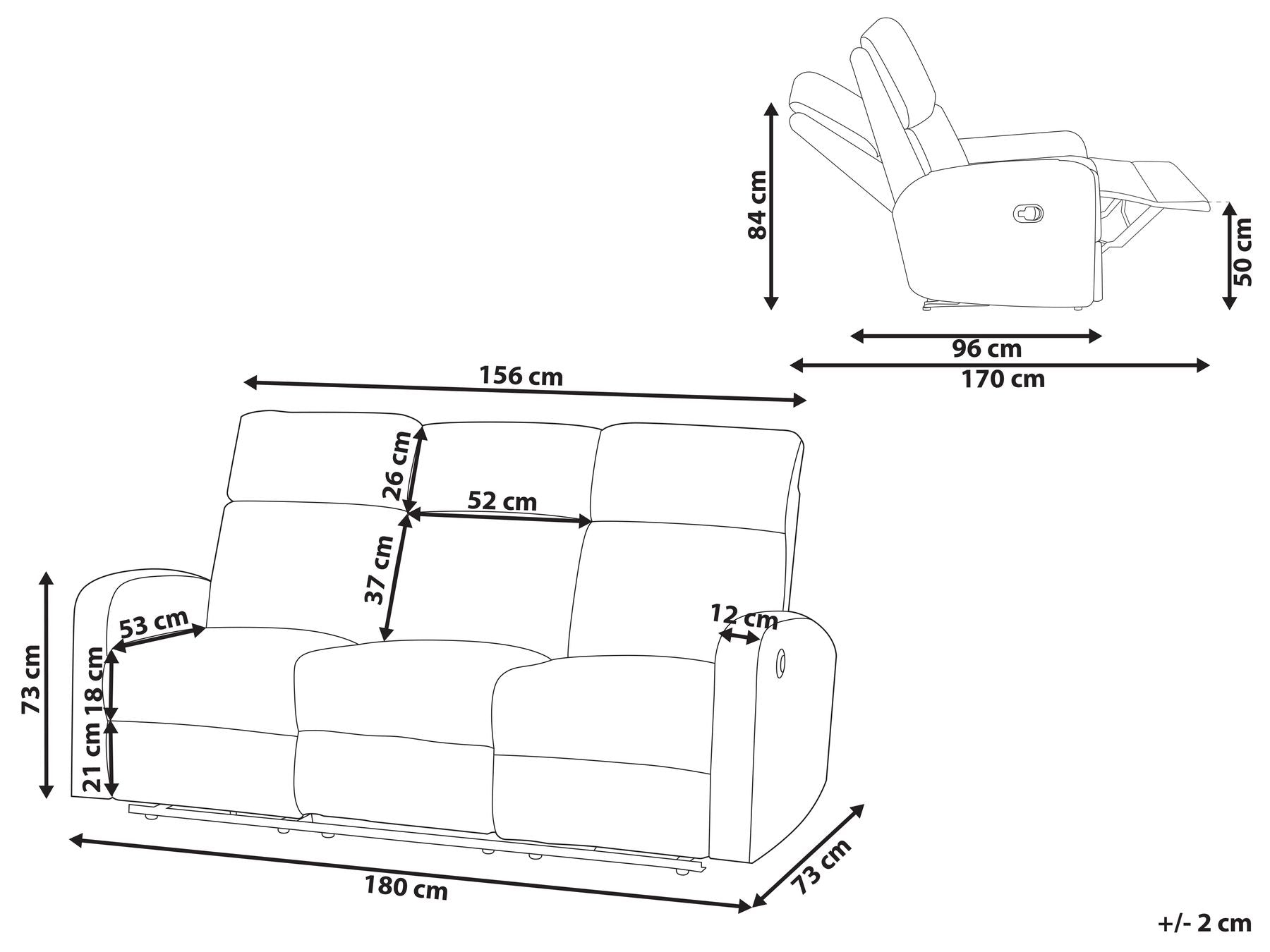3 Seater Velvet Manual Recliner Sofa White VERDAL