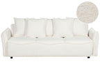 Sofa Bed KRAMA Boucle White with Storage 3 Seater