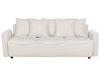 Sofa Bed Fabric Off-White with Storage 3 Seater