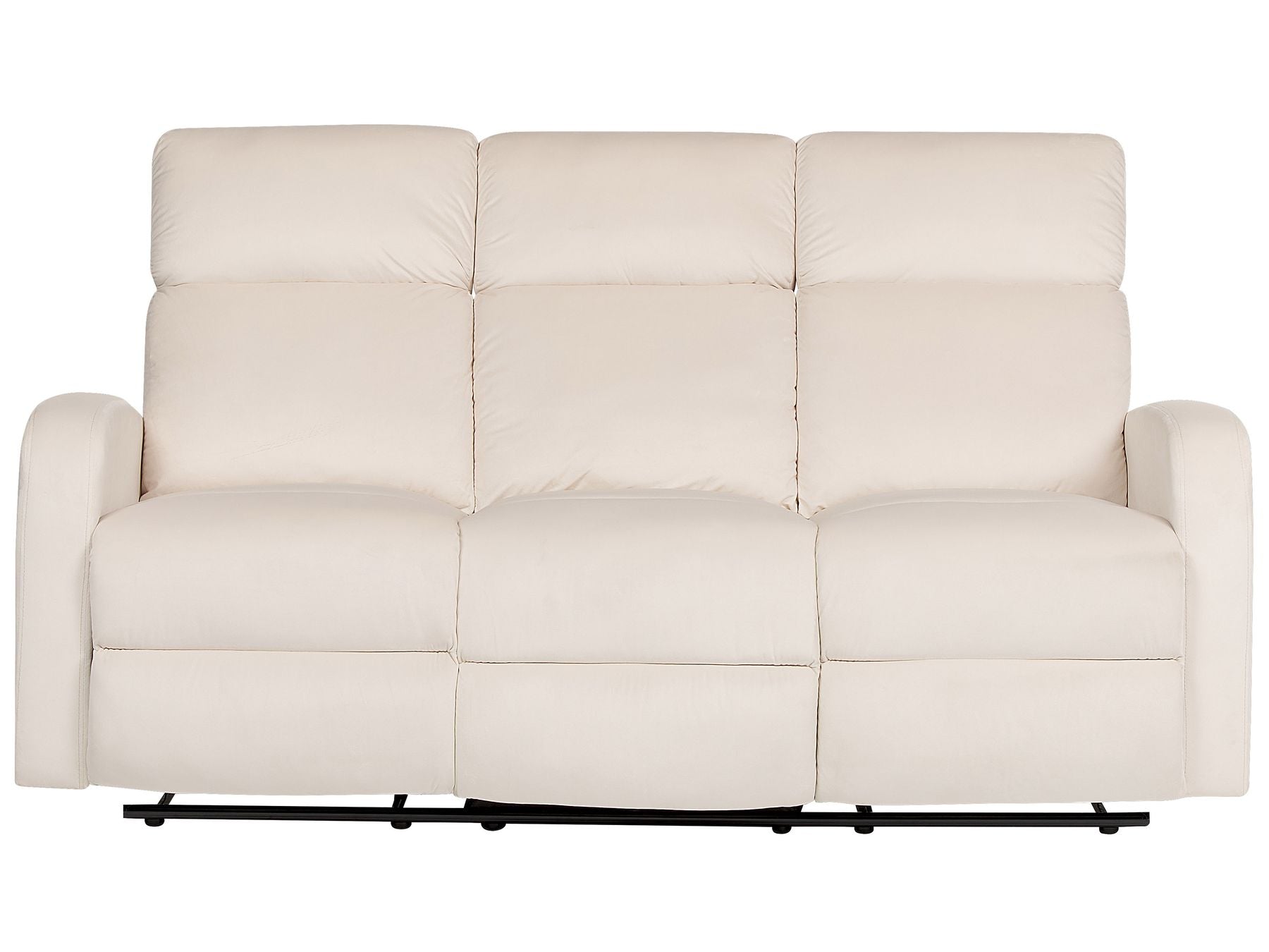 3 Seater Velvet Electric Recliner Sofa White VERDAL