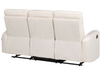 3 Seater Velvet Electric Recliner Sofa White VERDAL