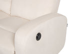 3 Seater Velvet Electric Recliner Sofa White VERDAL