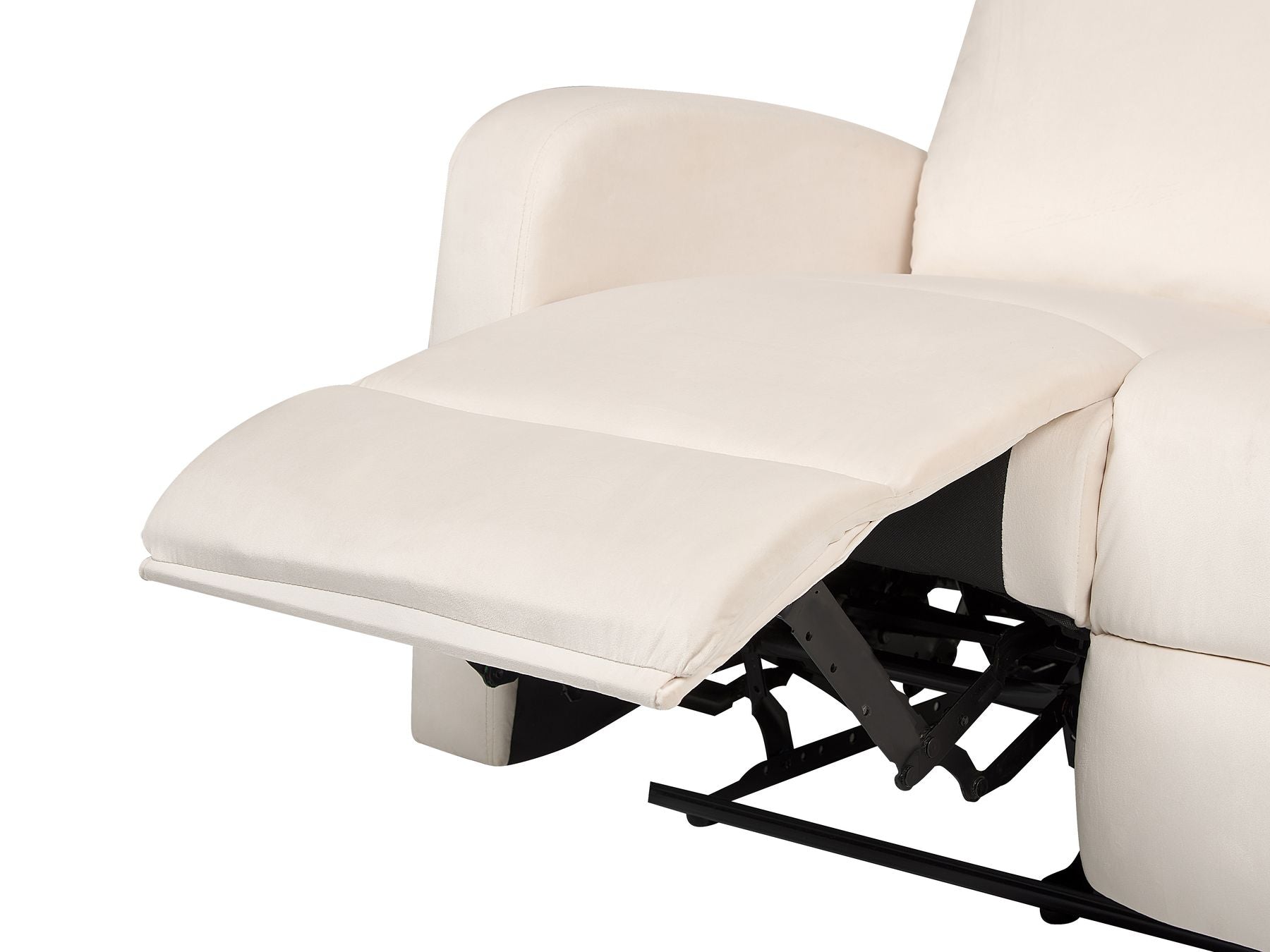 3 Seater Velvet Electric Recliner Sofa White VERDAL