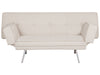 Sofa Bed Fabric Beige 3 Seater