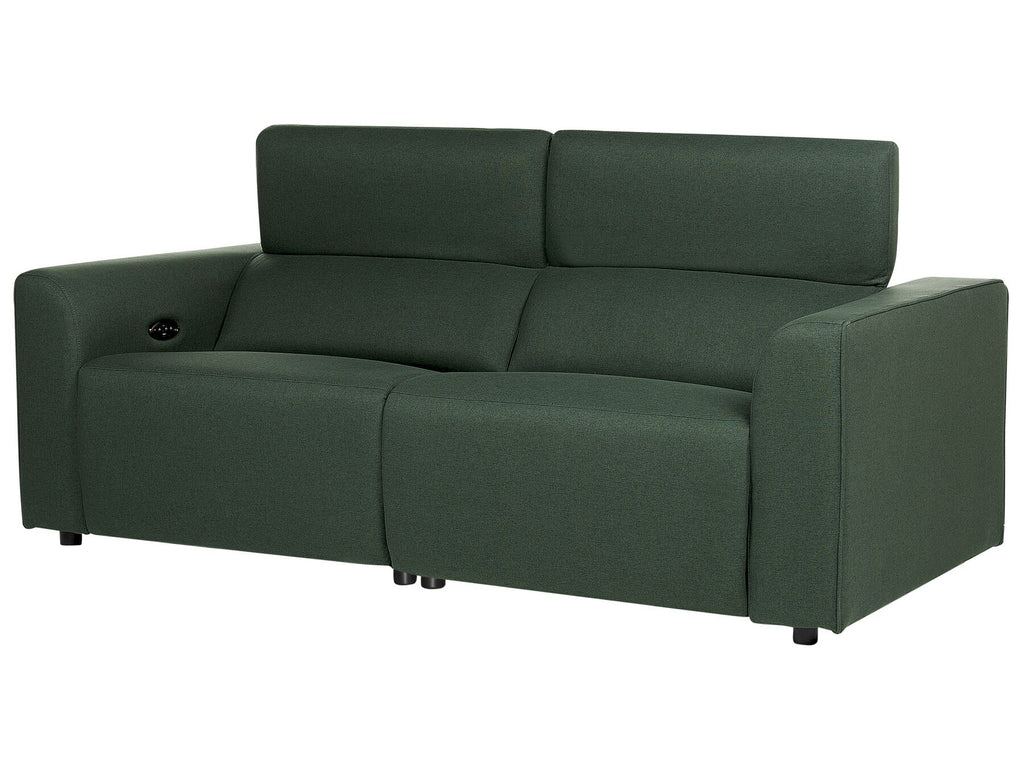 Fabric Electric Recliner Sofa with USB Port Green ULVEN