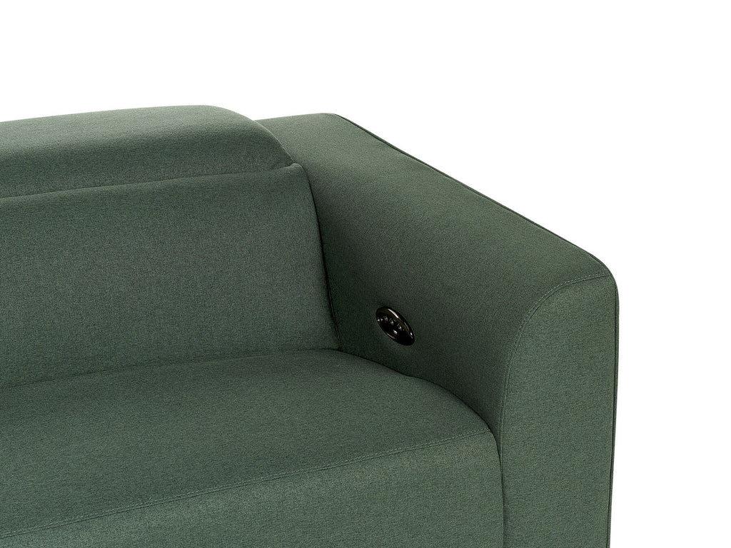 Fabric Electric Recliner Sofa with USB Port Green ULVEN