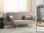 Sofa Bed BRISTOL Fabric Brown 3 Seater