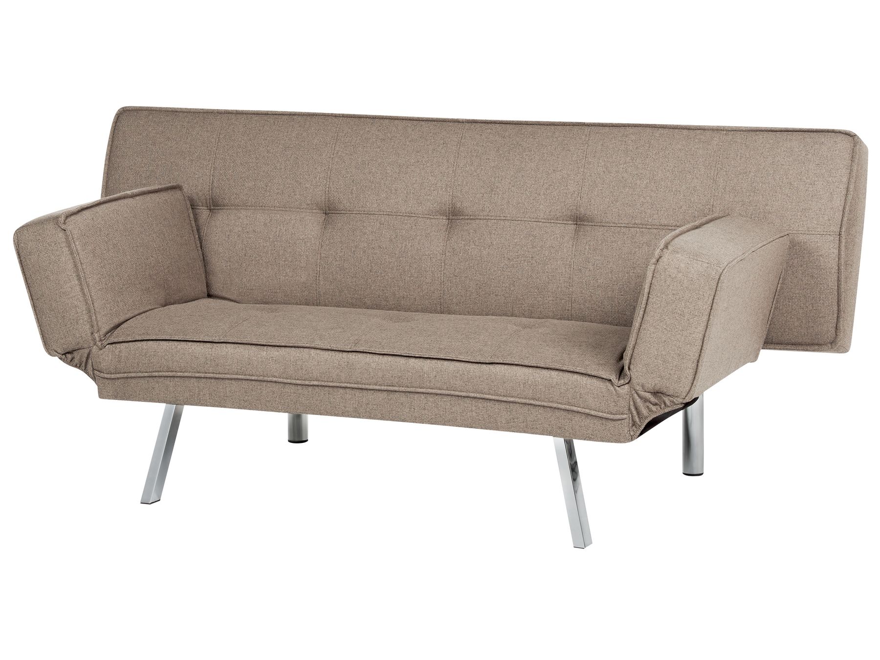 Sofa Bed BRISTOL Fabric Brown 3 Seater