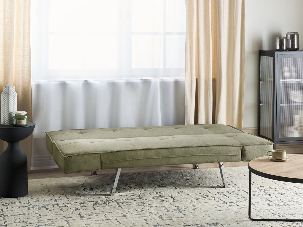 Sofa Bed BRISTOL Fabric Olive Green 3 Seater